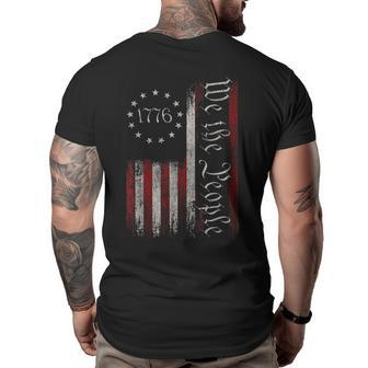 Vintage 1776 We The People Patriotic American Constitution Patriotic Funny Gifts Big and Tall Men Back Print T-shirt | Mazezy