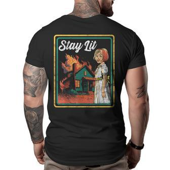 Vintage Child Game Horror Dark Humor Stay Lit Big and Tall Men Back Print T-shirt | Mazezy