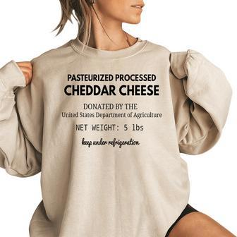Funny Cheese Gifts Vintage 70S 80S Government 70S Vintage Designs Funny Gifts Women Oversized Sweatshirt | Mazezy