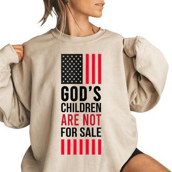 Funny Gods Children Are Not For Sale Women Oversized Sweatshirt | Mazezy