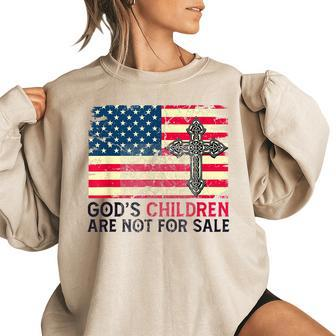 Gods Children Are Not For Sale Christian Bible Women Oversized Sweatshirt | Mazezy