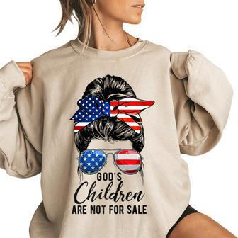 Gods Children Are Not For Sale Christian Funny Political Political Funny Gifts Women Oversized Sweatshirt | Mazezy