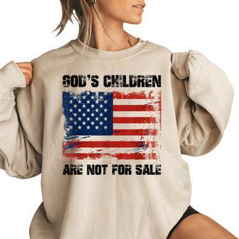Gods Children Are Not For Sale Usa Flag Patroit America Usa Funny Gifts Women Oversized Sweatshirt | Mazezy