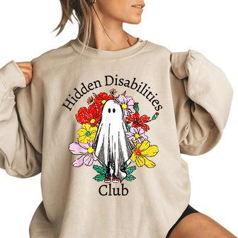 Hidden Disability Club Disability Awareness Spooky Floral Women Oversized Sweatshirt | Mazezy
