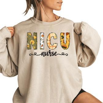 Nicu Nurse Fall Halloween For Women's Oversized Sweatshirt | Mazezy