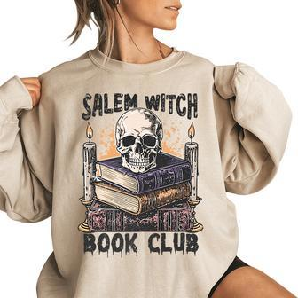 Salem Witch Book Club Halloween Spooky Reading Season Reading Funny Designs Funny Gifts Women Oversized Sweatshirt | Mazezy