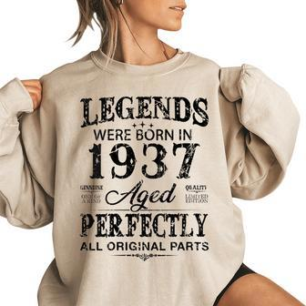 Vintage 1937 Funny 85 Years Old Men And Women 85Th Birthday Women Oversized Sweatshirt | Mazezy