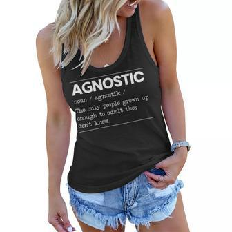 Agnostic Definition Anti-Religion Agnosticism Atheist Definition Funny Gifts Women Flowy Tank | Mazezy