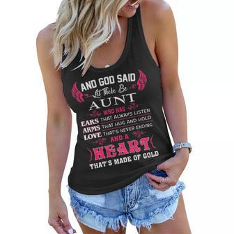 Aunt Gift And God Said Let There Be Aunt Women Flowy Tank - Seseable