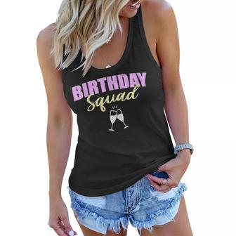 Birthday Squad Champagne Toast Gift For Womens Women Flowy Tank - Seseable