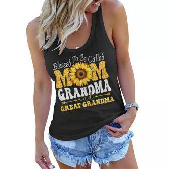 Blessed To Be Called Mom Grandma Great Grandma Mothers Day Gift For Womens Women Flowy Tank - Seseable