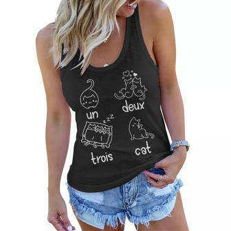 Cute Un Deux Trois Cat Loving French 1-2-3-4 Counting Kitty Women Flowy Tank | Mazezy