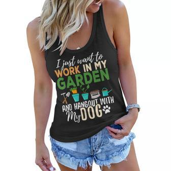 Gardening Dog Lover Gardener Garden Pet Gift Plants Women Flowy Tank - Seseable