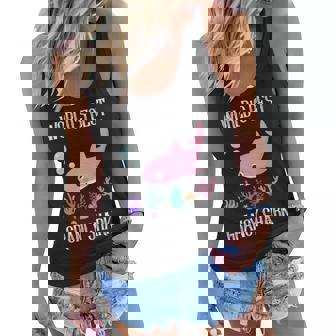 Grancy Grandma Gift Worlds Best Grancy Shark Women Flowy Tank - Seseable