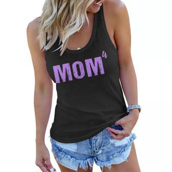 Mom Of Four Mom To The Fourth Power Gifts For Mom Funny Gifts Women Flowy Tank | Mazezy