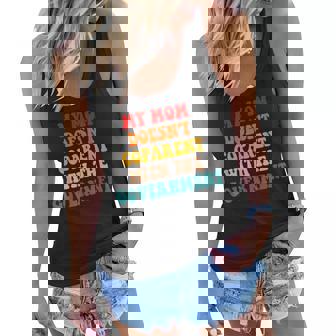 My Mom Doesnt Coparent With The Government Retro Gifts For Mom Funny Gifts Women Flowy Tank | Mazezy