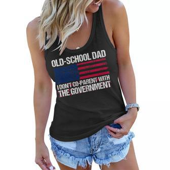 Old-School Dad I Don’T Co-Parent With The Government Vintage Funny Gifts For Dad Women Flowy Tank | Mazezy