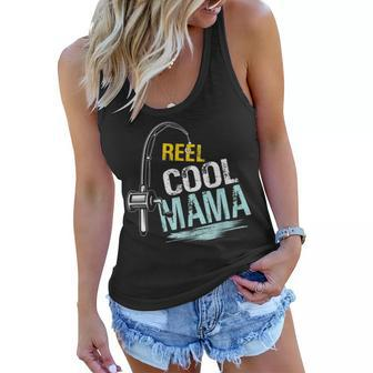 Reel Cool Mama Fishing Fisherman Funny Retro Gift For Women Women Flowy Tank | Mazezy