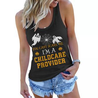 You Cant Scare Me Im A Childcare Provider-Halloween - Women Flowy Tank | Mazezy