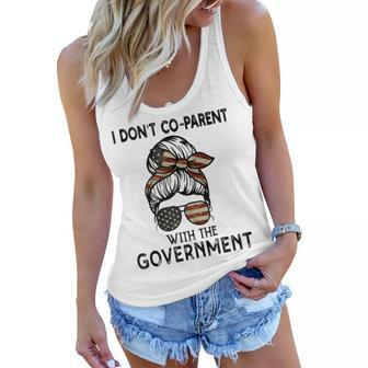 I Dont Co-Parent With The Government Messy Buns Mom Gifts For Mom Funny Gifts Women Flowy Tank | Mazezy