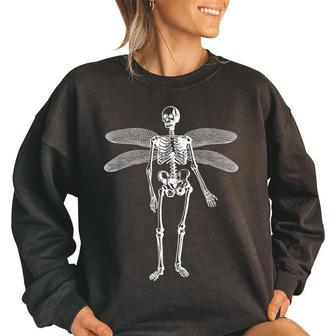 Aesthetic Gothic Cottagecore Skeleton Fairy Grunge Fairycore Women Oversized Sweatshirt | Mazezy
