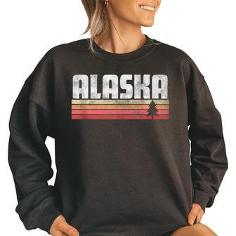 Alaska Retro Style Vintage 70S 80S 90S Gift Men Women 70S Vintage Designs Funny Gifts Women Oversized Sweatshirt | Mazezy