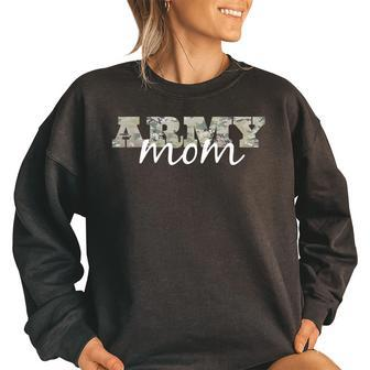 Army Mom Gift For Her Us Military Pride Women Oversized Sweatshirt | Mazezy
