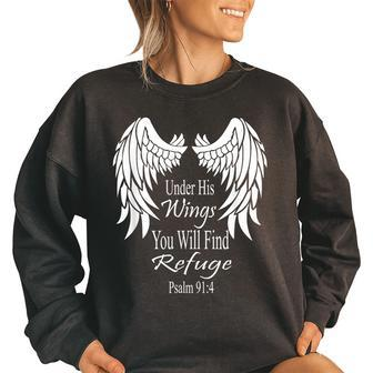 Bible Verse Scripture Psalm Wings 914 Women Men Women Oversized Sweatshirt | Mazezy