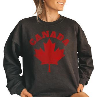 Canada Vintage Canadian Flag Leaf Maple Men Women Retro Gift Canada Funny Gifts Women Oversized Sweatshirt | Mazezy