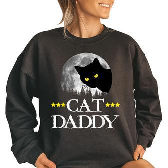 Cat Daddy Funny Vintage Black Cat Retro For Men Cat Dad Cat Dad Funny Gifts Women Oversized Sweatshirt | Mazezy