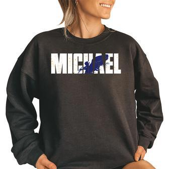 Cute Angel - St Michael The Archangel Christian Women Oversized Sweatshirt | Mazezy