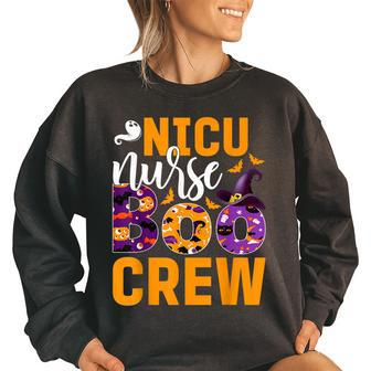 Cute Halloween Nicu Nurse Boo Crew Nurse Women's Oversized Sweatshirt | Mazezy