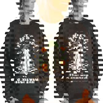 Funny Ghost People Year Round Retro Ghost Halloween Clothing Halloween Funny Gifts Women Oversized Sweatshirt | Mazezy