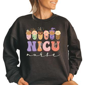 Halloween Nicu Nurse Party Costume Women's Oversized Sweatshirt | Mazezy