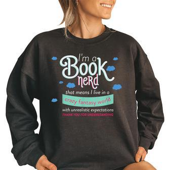 Funny Im A Book Nerd | Reading Book Lover Gift Reading Funny Designs Funny Gifts Women Oversized Sweatshirt | Mazezy