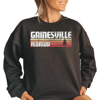 Gainesville Florida Fl Gift Retro Style Vintage 70S 80S 90S Women Oversized Sweatshirt | Mazezy