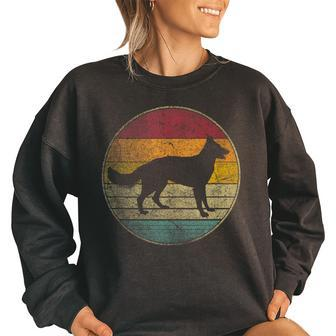 German Shepherd Dog Sun Pet Retro Vintage 70S 80S Gift 70S Vintage Designs Funny Gifts Women Oversized Sweatshirt | Mazezy