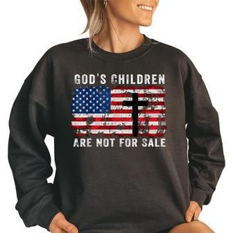 Gods Children Are Not For Sale American Flag Gods Children Women Oversized Sweatshirt | Mazezy