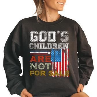 Gods Children Are Not For Sale Embracing Sound Of Freedom Freedom Funny Gifts Women Oversized Sweatshirt | Mazezy
