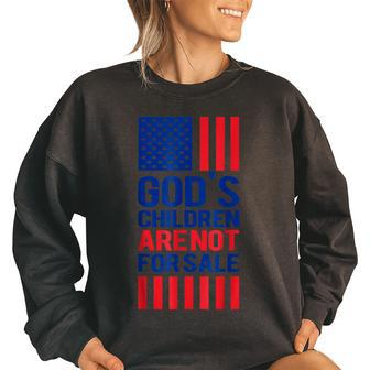 Gods Children Are Not For Sale Jesus Christ Christian Women Oversized Sweatshirt | Mazezy