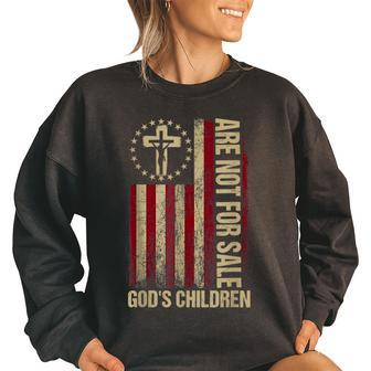 Gods Children Are Not For Sale Vintage Gods Children Usa Usa Gifts Women Oversized Sweatshirt | Mazezy