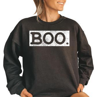 Halloween Vintage Boo Funny Gift Women Oversized Sweatshirt | Mazezy