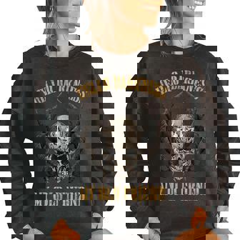 Hello Darkness My Old Friend Skull Vintage Retro Women Oversized Sweatshirt | Mazezy