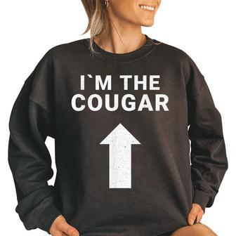 I´M With The Cougar Humor Halloween Birthday Gift Women Oversized Sweatshirt | Mazezy