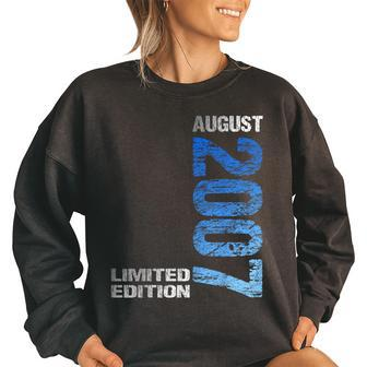 Limited Edition August 2007 16Th Birthday 2007 August Funny Gifts Women Oversized Sweatshirt | Mazezy