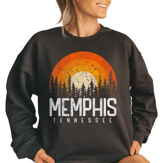 Memphis Tennessee Tn Retro Style Vintage 70S 80S Gift 70S Vintage Designs Funny Gifts Women Oversized Sweatshirt | Mazezy