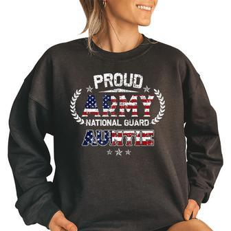 Proud Army National Guard Auntie Gift Women Oversized Sweatshirt | Mazezy