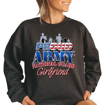 Proud Army National Guard Girlfriend Us Dog Tag Women Army Funny Gifts Women Oversized Sweatshirt | Mazezy