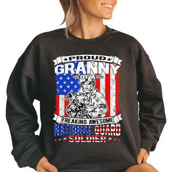 Proud Granny Of A National Guard Soldier Army Grandmother Women Oversized Sweatshirt | Mazezy