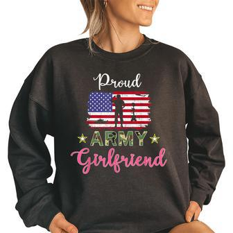 Proud Us Army Girlfriend-Us Army Veteran Girlfriend Pride Veteran Funny Gifts Women Oversized Sweatshirt | Mazezy